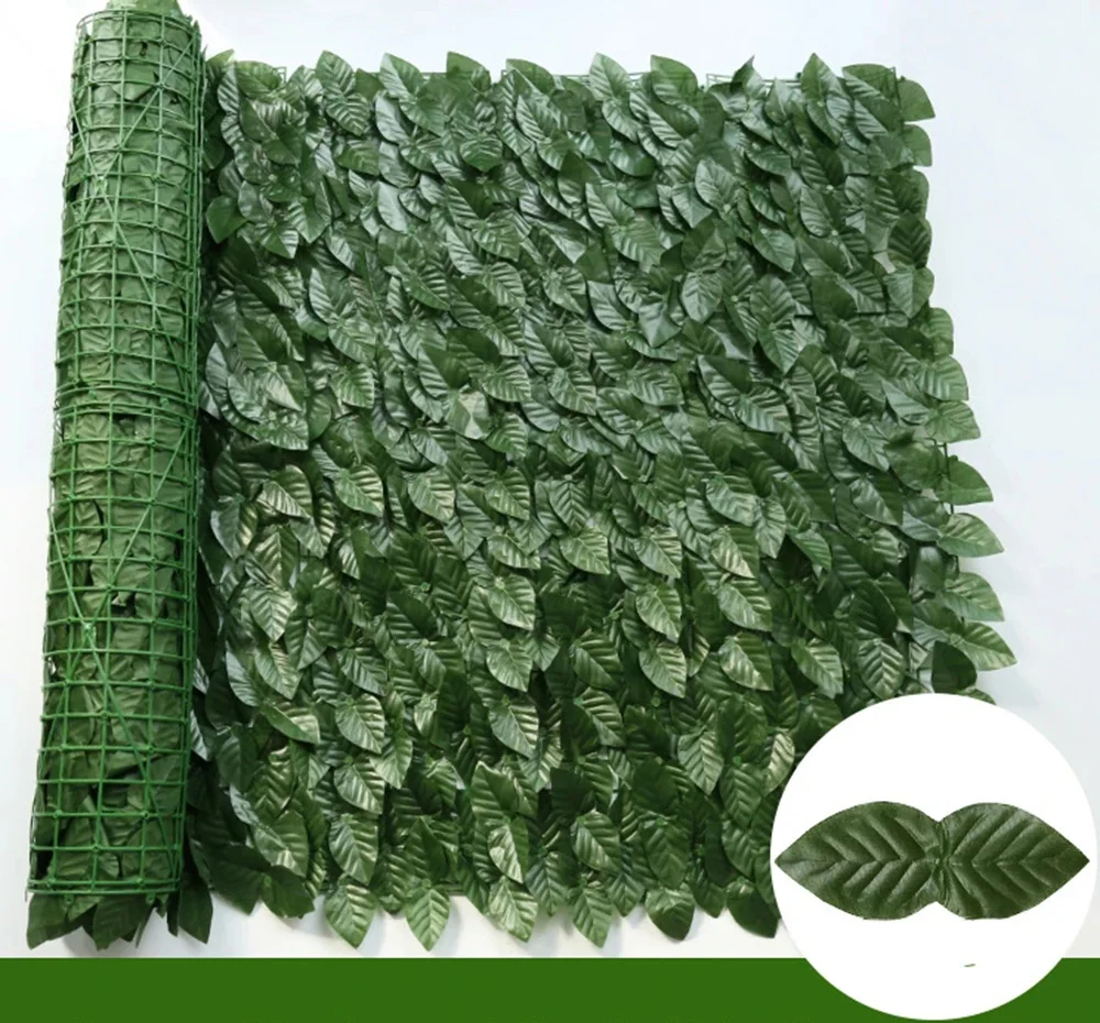 Outdoor Furniture Fabric - Artificial Ivy Hedge Green Leaf Fence