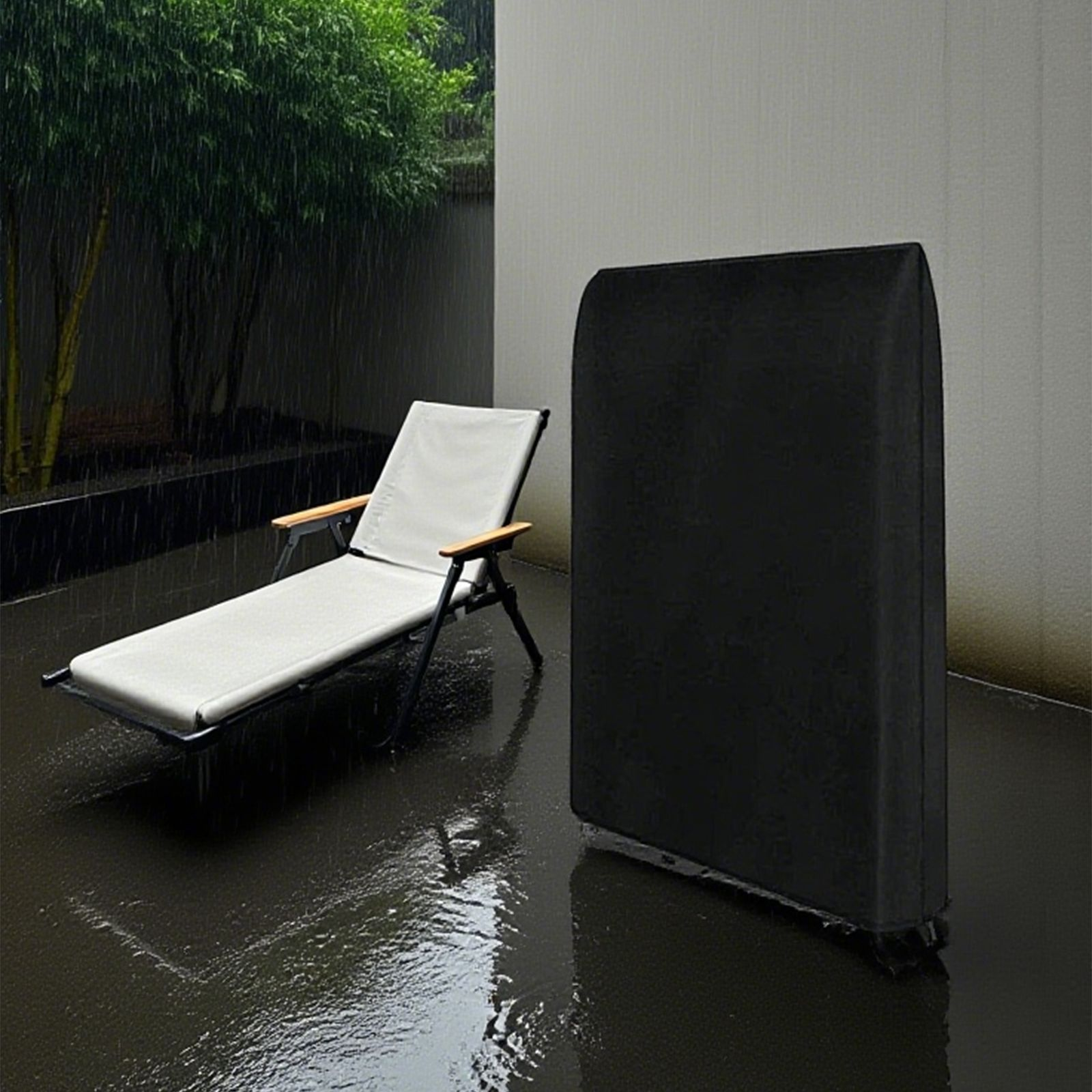 Outdoor Furniture Fabric - Garden/Outdoor Folding Chair Cover, Black Waterproof