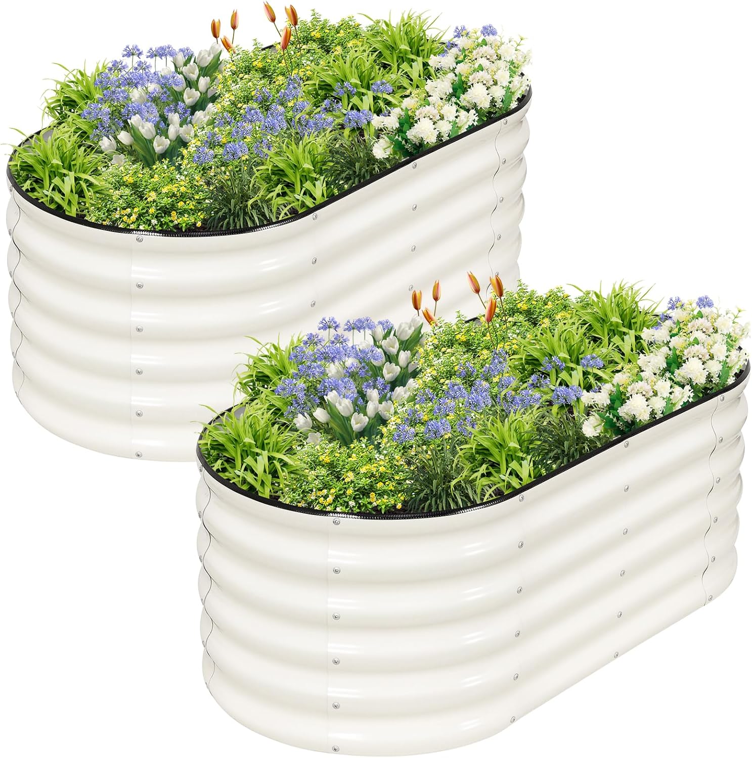 Planter Raised Metal - Galvanized Raised Garden Bed 2-Pack -