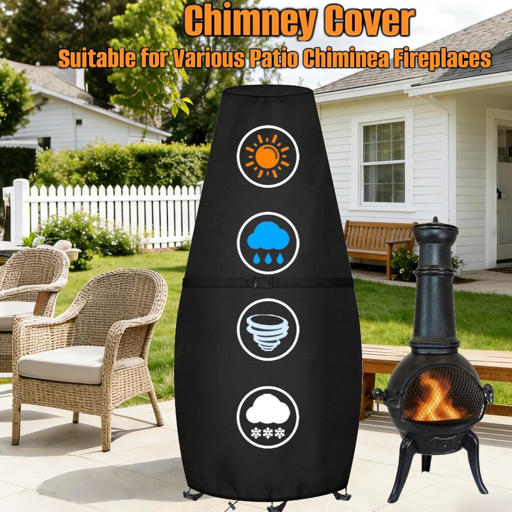 Outdoor Furniture Protector - 210D Oxford Cloth Waterproof Chiminea Cover