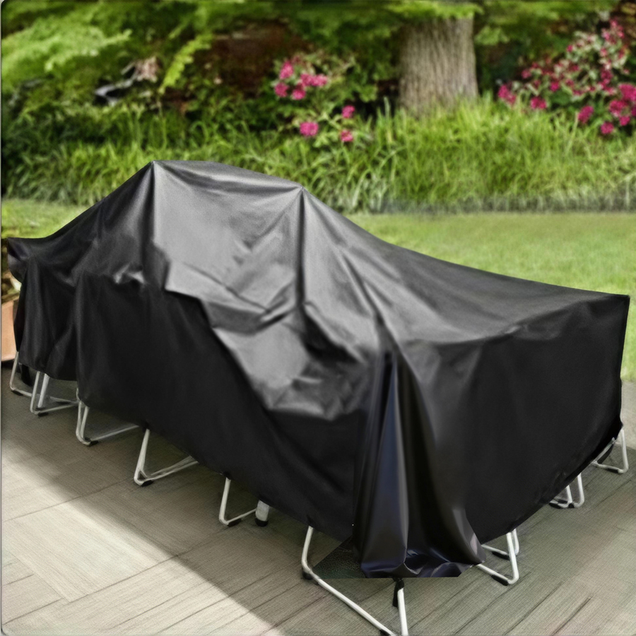 Outdoor Furniture Sofa - Durable Pure Black PVC Waterproof and
