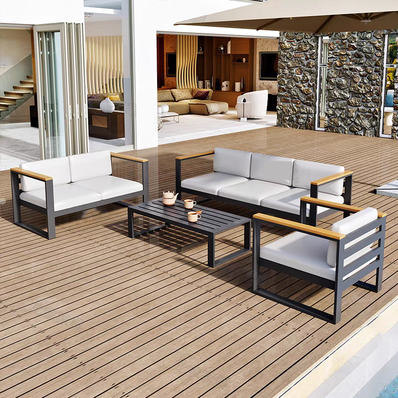 Outdoor Furniture Legs - Modern Style Aluminum Patio Sofa Set