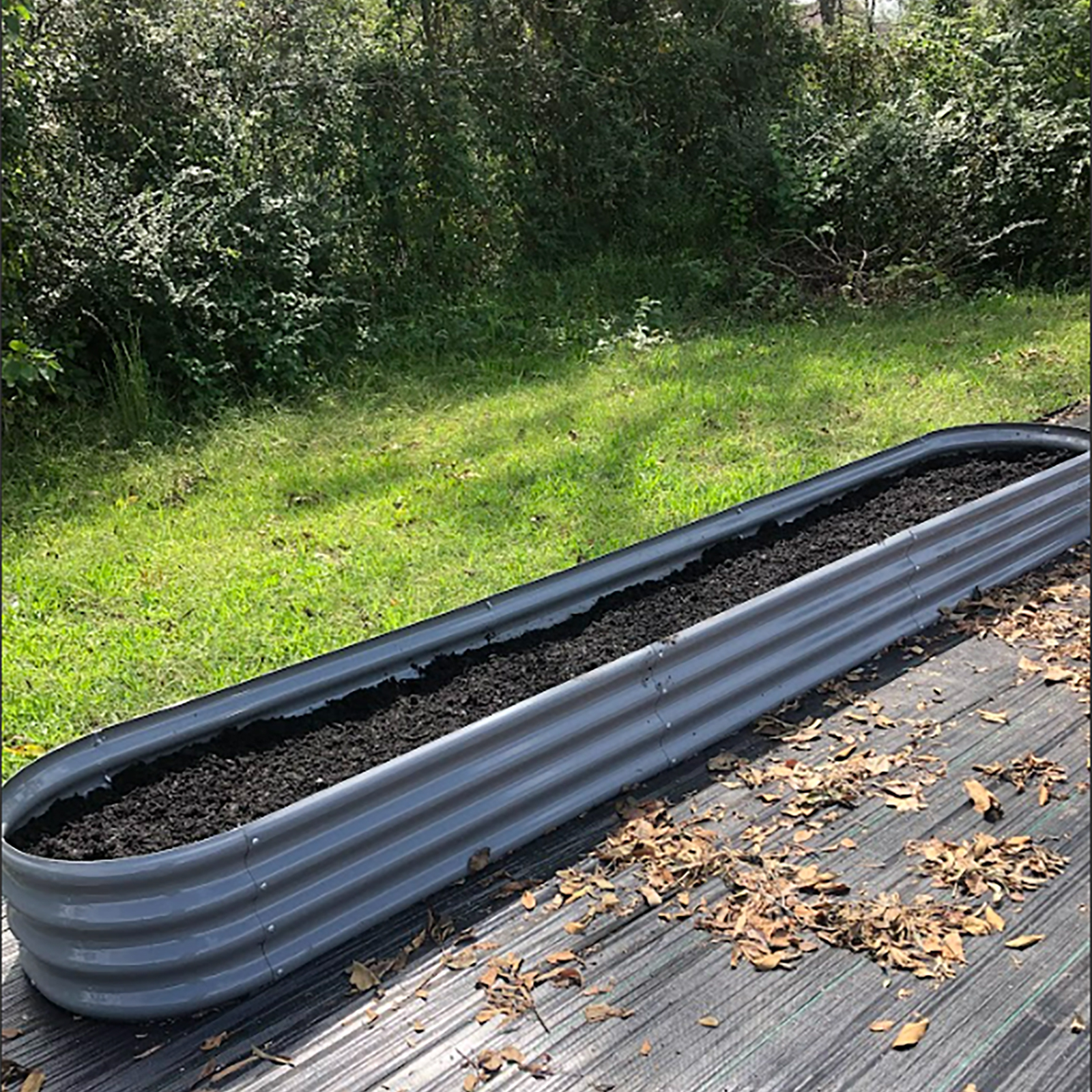 Planter Raised Metal - 12x2x1FT Galvanized Raised Garden Bed Outdoor