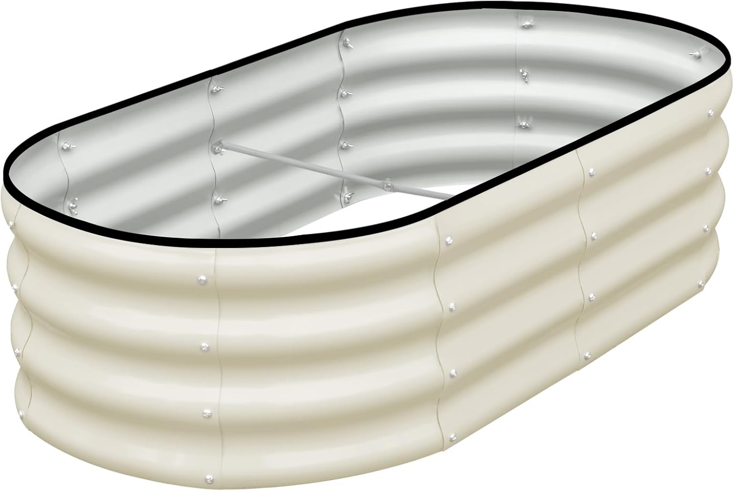 Planter Raised Metal - Galvanized Raised Garden Bed, 4x2x1ft Oval
