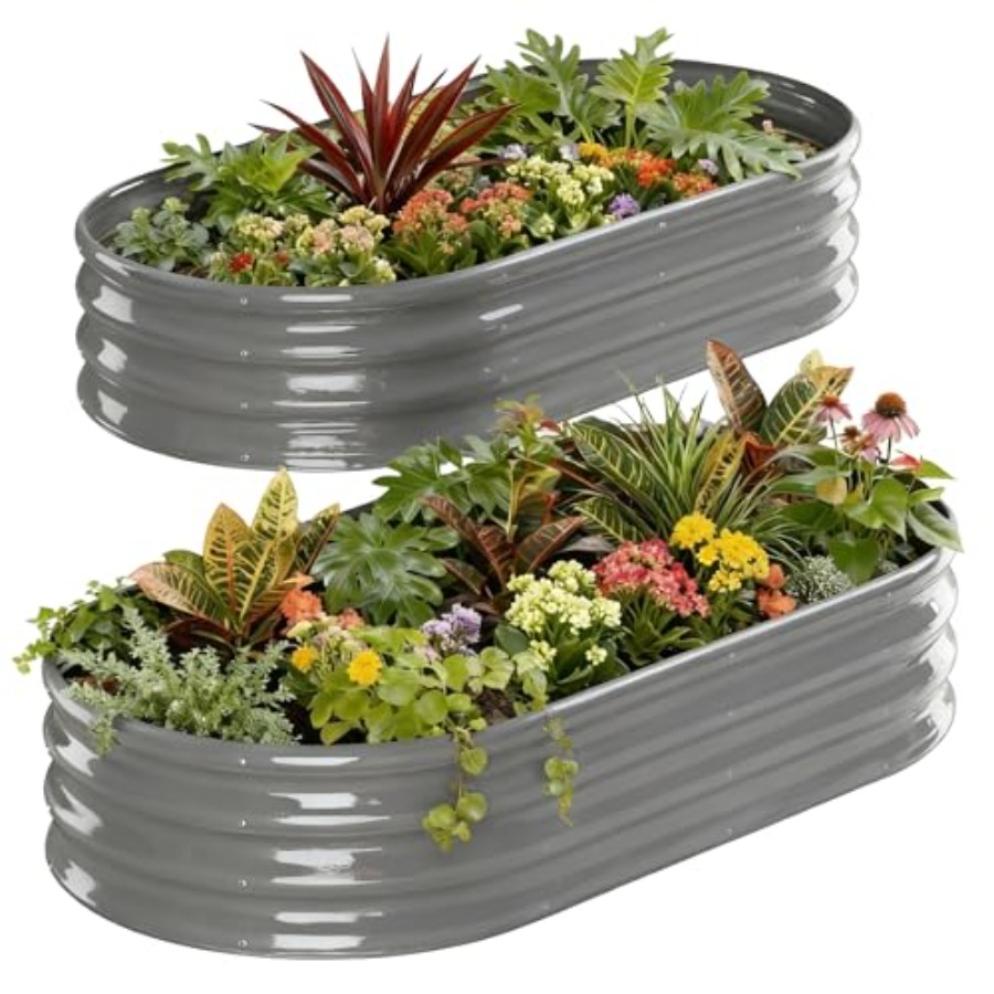 Planter Raised Metal - Raised Garden Bed Outdoor 2 Sets