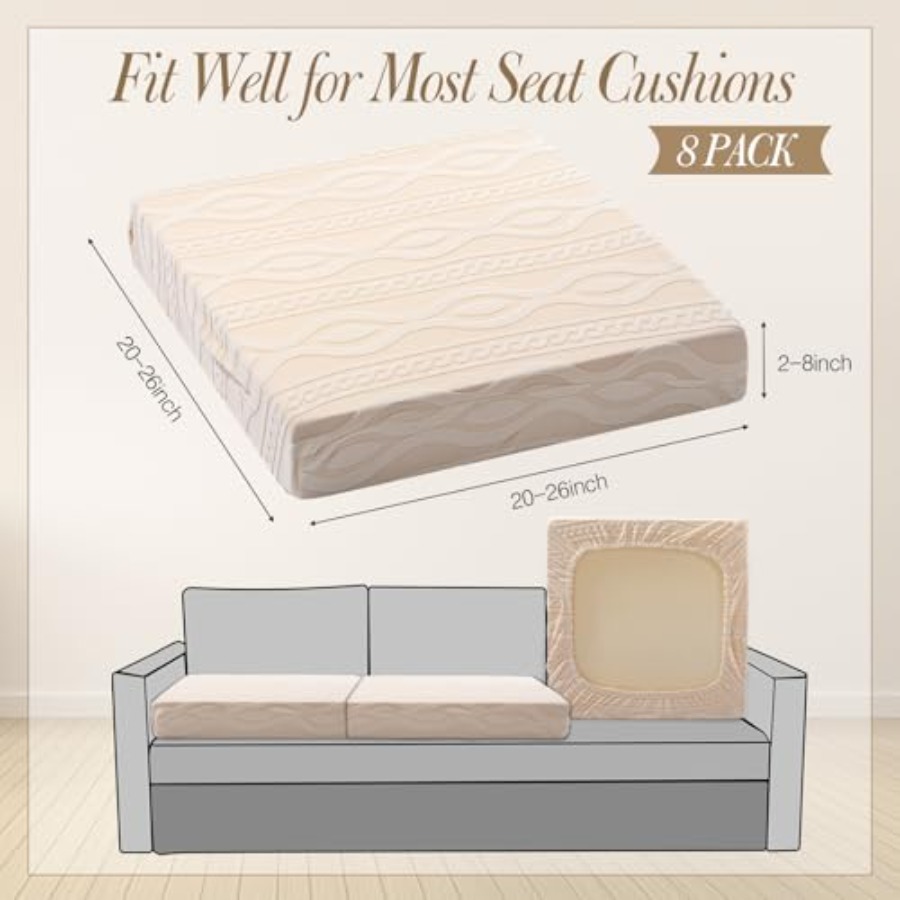 8Pcs Stretch Patio Cushion Cov – Outdoor Furniture Sofa recenzja i cena
