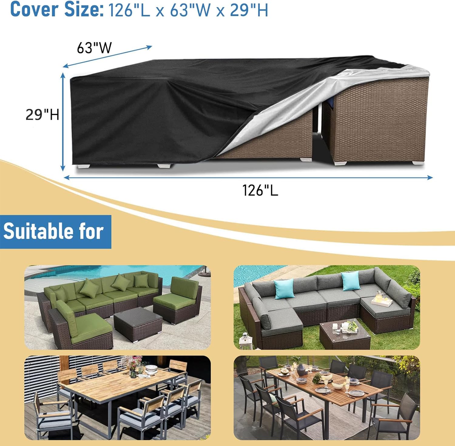 Heavy Duty Waterproof Patio Fu – Outdoor Furniture Fabric recenzja i cena