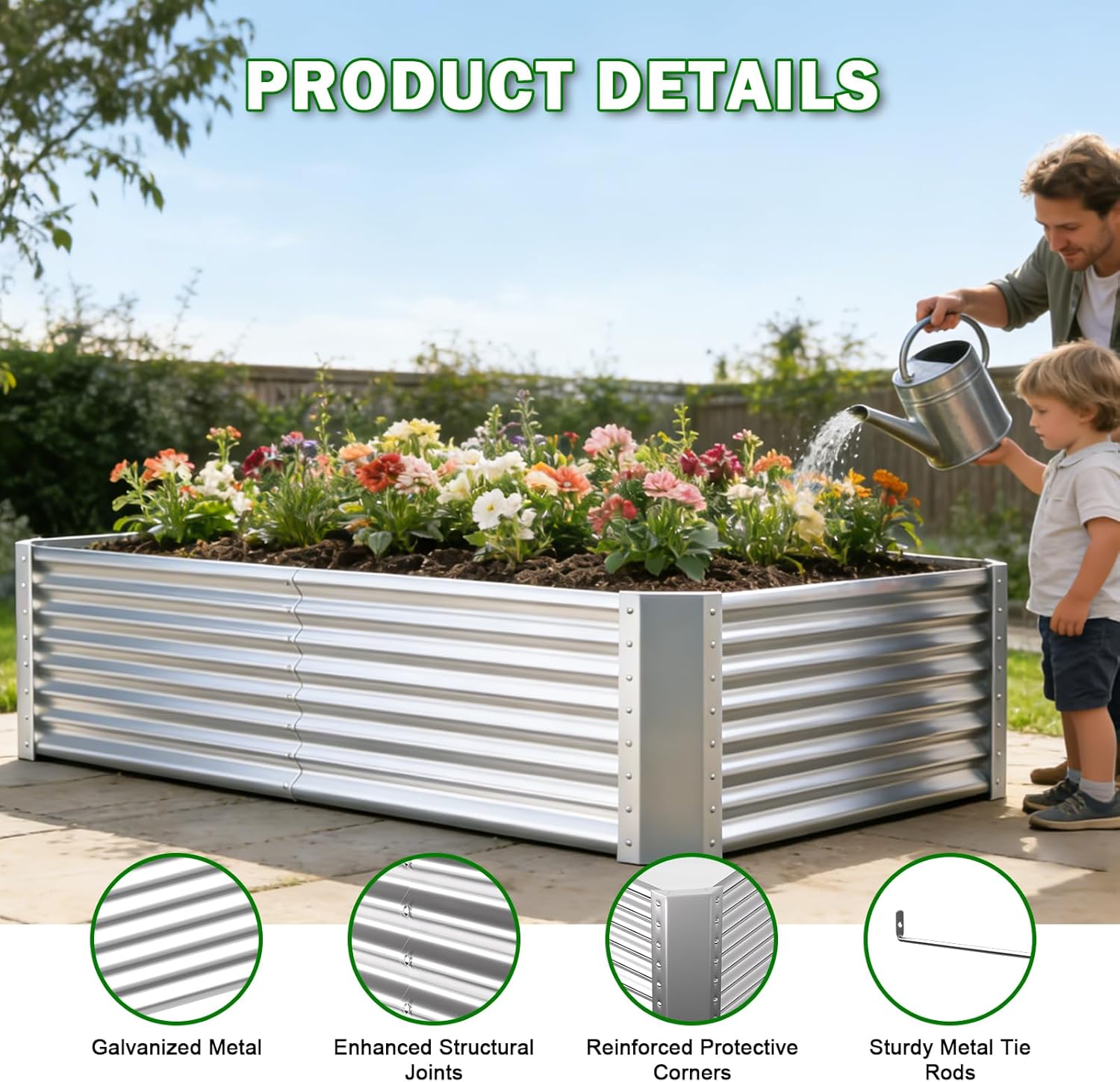 Tall Galvanized Raised Garden  – Planter Raised Metal recenzja i cena