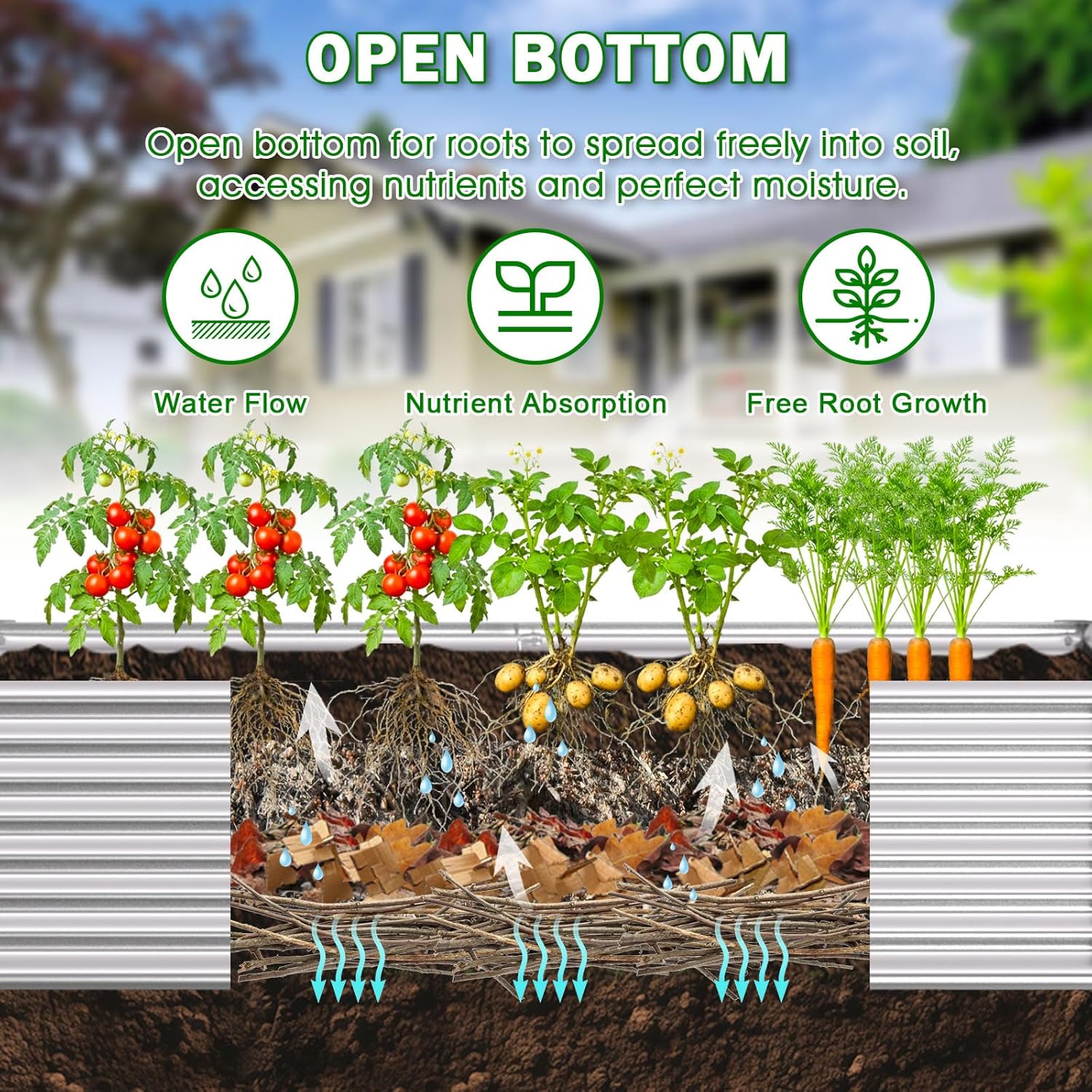 Tall Galvanized Raised Garden  – Planter Raised Metal recenzja i cena