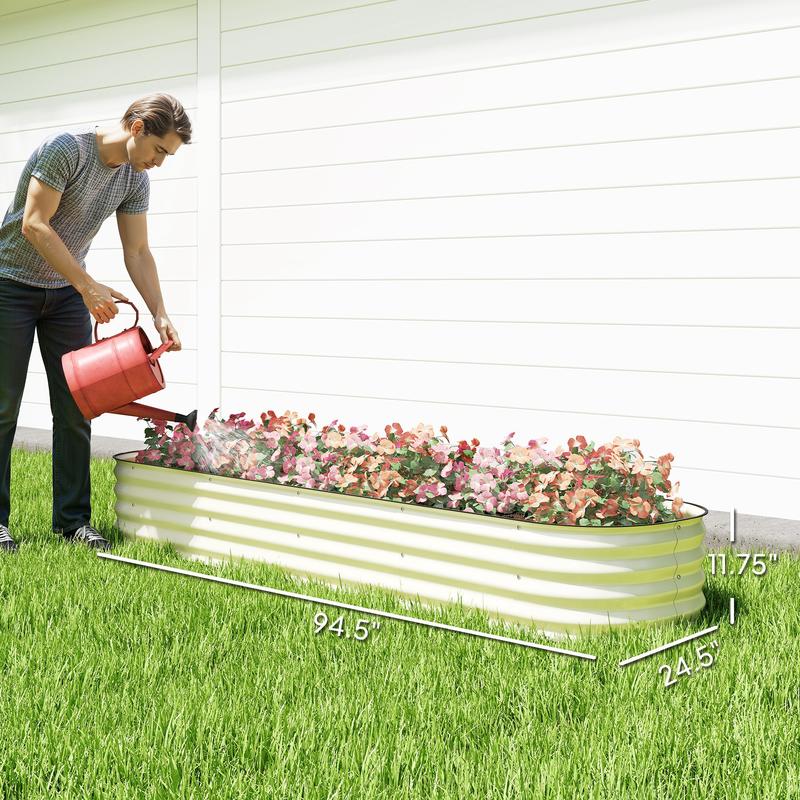 Outsunny 7.9' x 2' x 1' Galvan – Planter Raised Metal recenzja i cena
