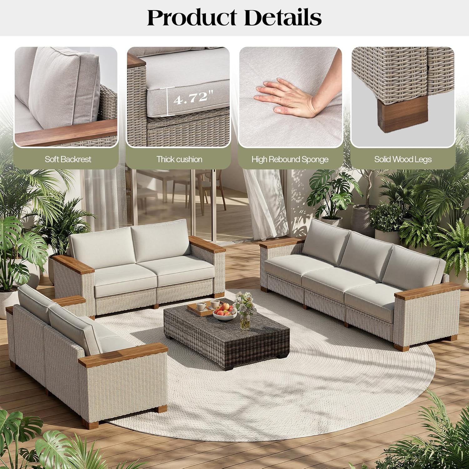 4-Piece Wicker Patio Furniture – Outdoor Furniture Legs recenzja i cena