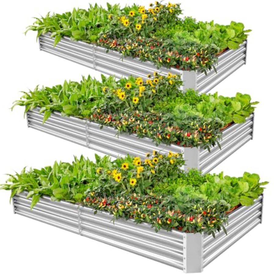 3 Pack 6×3×1ft Galvanized Meta – Planter Raised Metal recenzja i cena