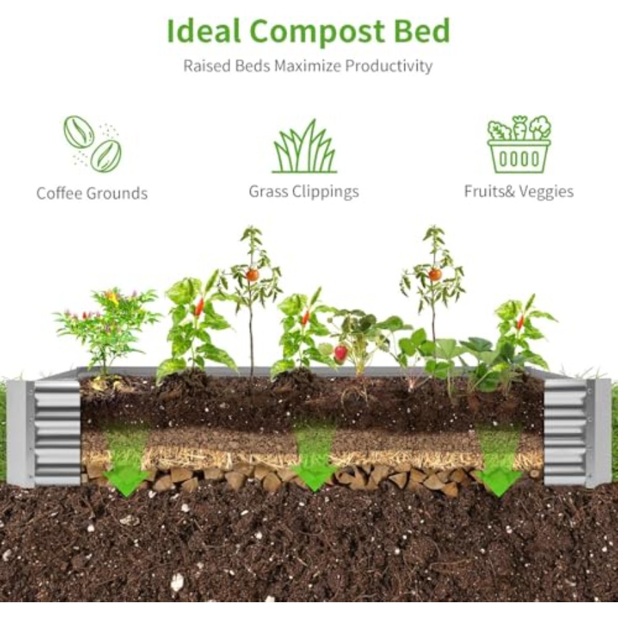 3 Pack 6×3×1ft Galvanized Meta – Planter Raised Metal recenzja i cena
