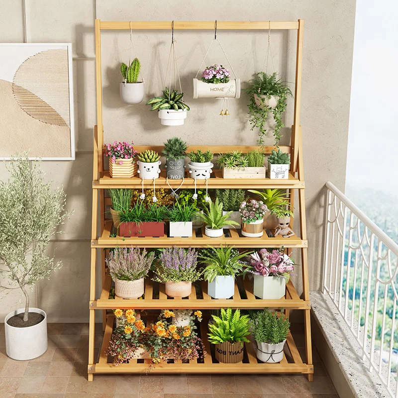 Solid Wood Flower Shelf Plant  – Outdoor Furniture Design recenzja i cena