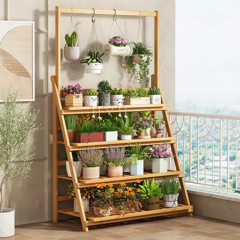 Solid Wood Flower Shelf Plant  – Outdoor Furniture Design recenzja i cena