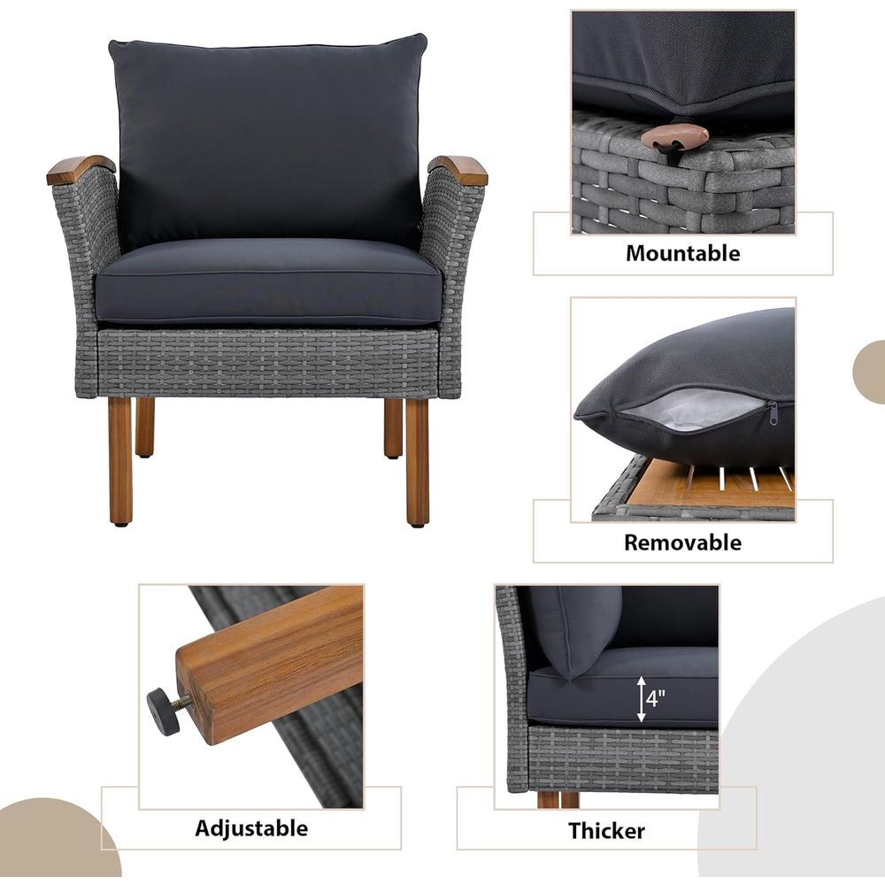 Gray Outdoor Wicker Sectional  – Outdoor Furniture Legs recenzja i cena