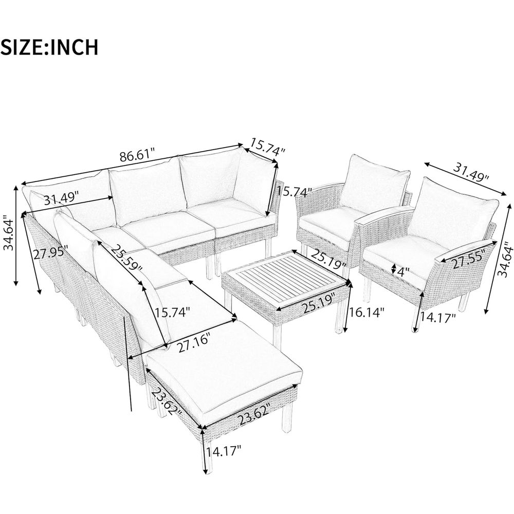 Gray Outdoor Wicker Sectional  – Outdoor Furniture Legs recenzja i cena