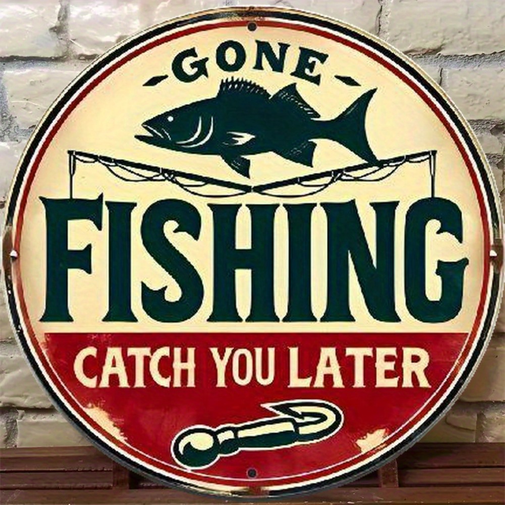 Vintage Fishing Aluminum Sign  – Outdoor Furniture Shop recenzja i cena