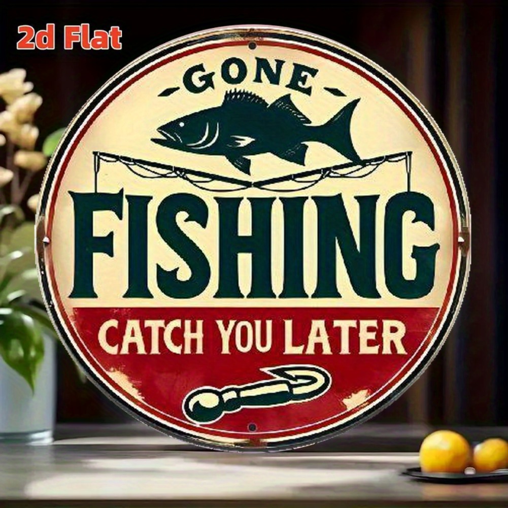Vintage Fishing Aluminum Sign  – Outdoor Furniture Shop recenzja i cena