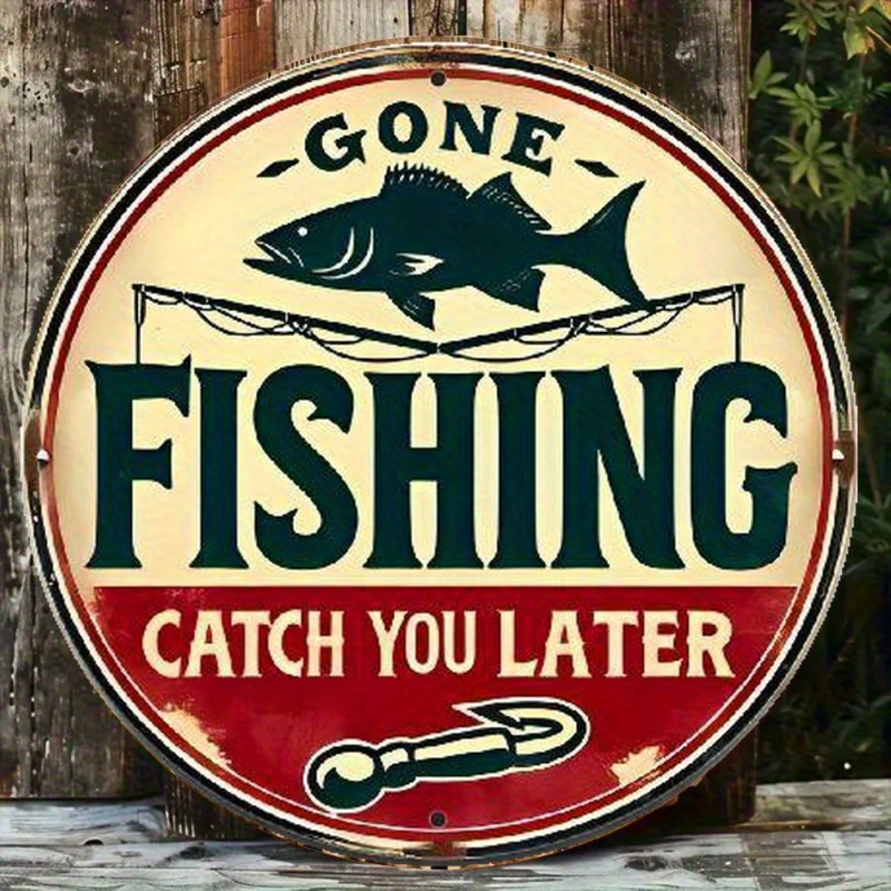 Vintage Fishing Aluminum Sign  – Outdoor Furniture Shop recenzja i cena