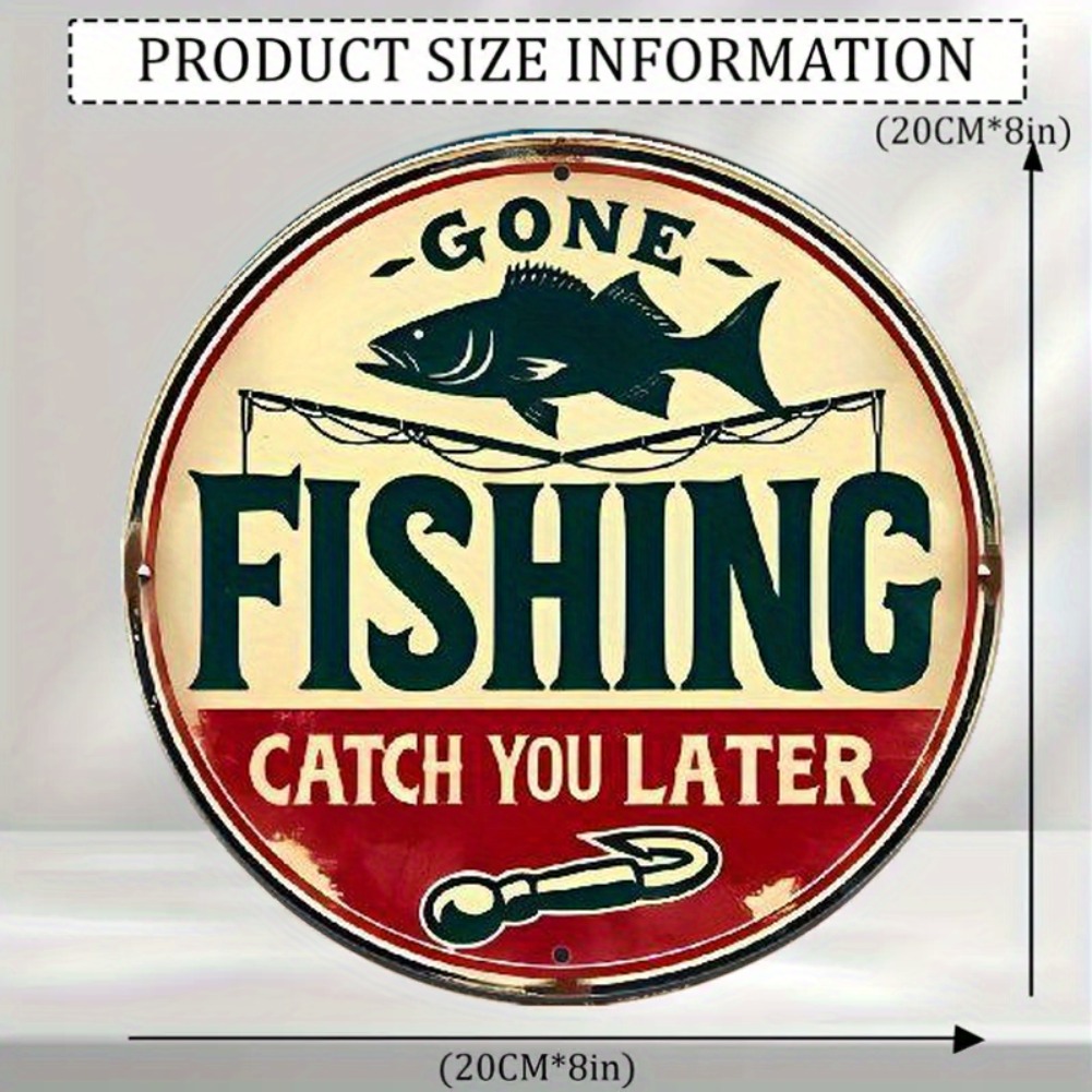 Vintage Fishing Aluminum Sign  – Outdoor Furniture Shop recenzja i cena