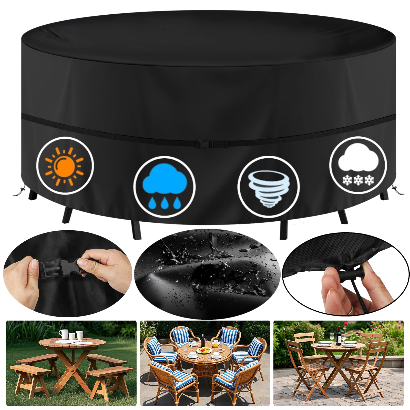 Round Waterproof Garden Furnit – Outdoor Furniture Varnish recenzja i cena