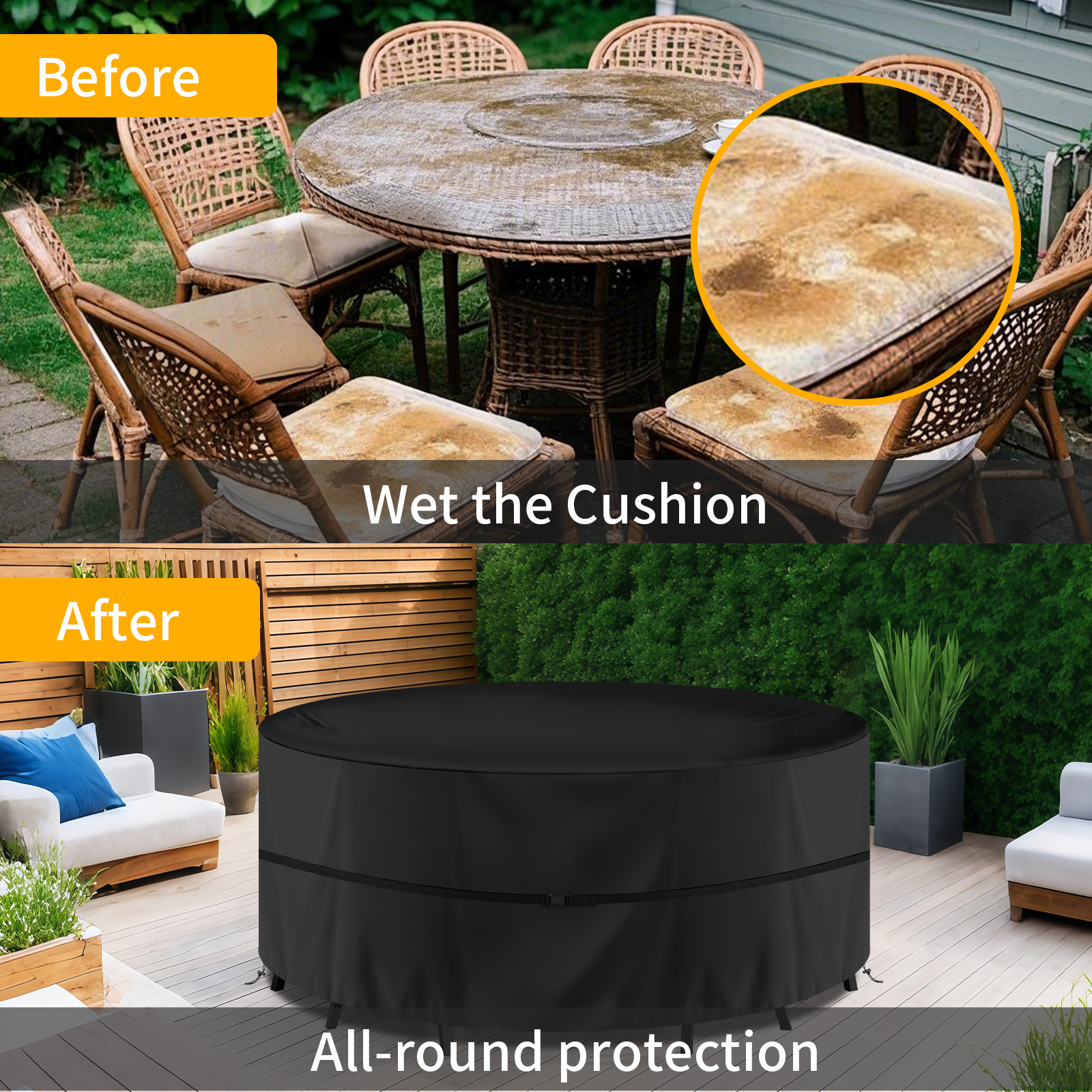 Round Waterproof Garden Furnit – Outdoor Furniture Varnish recenzja i cena
