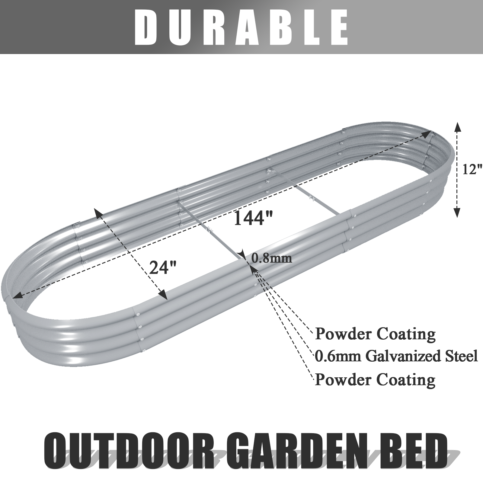 12x2x1FT Galvanized Raised Gar – Planter Raised Metal recenzja i cena