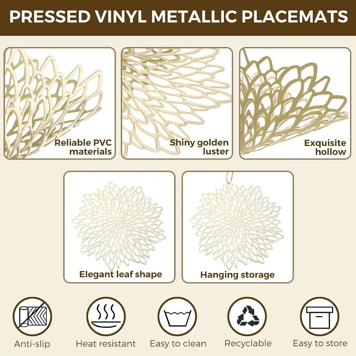 Set of 4 Metallic Placemats Se – Outdoor Furniture Design recenzja i cena