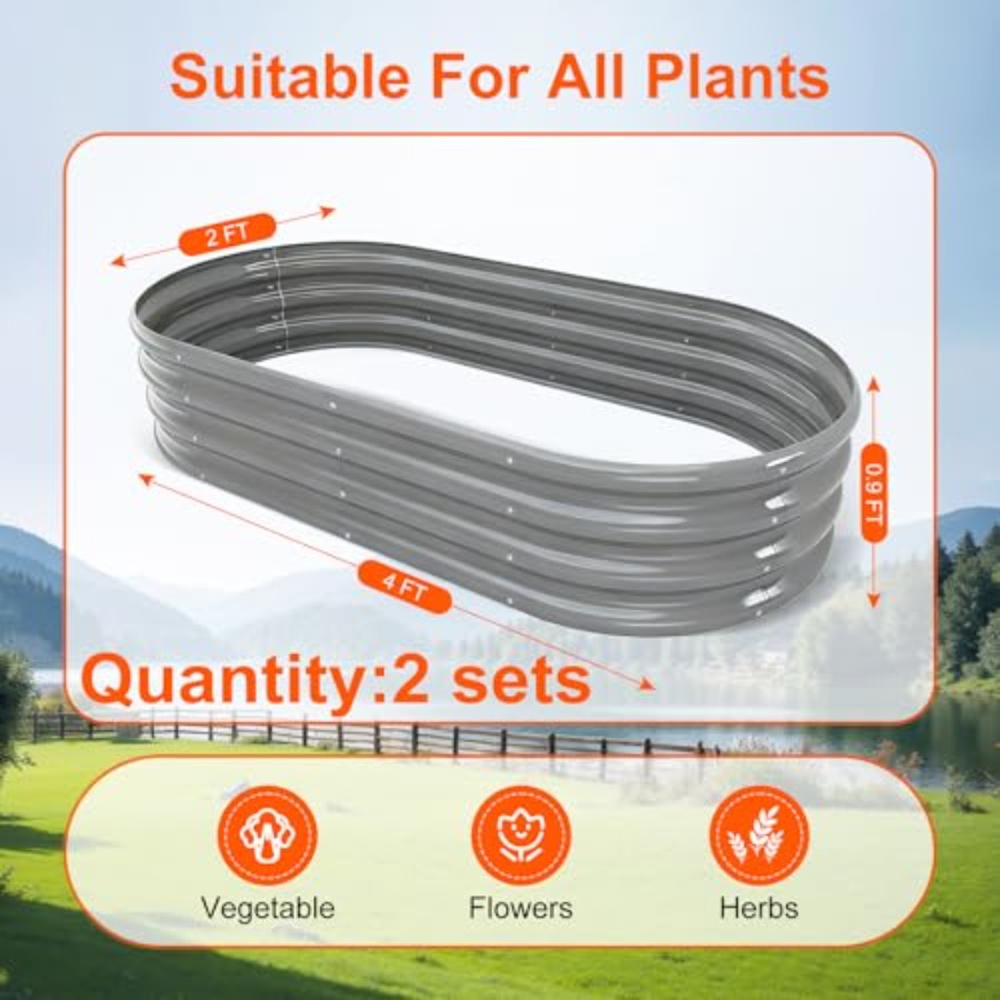 Raised Garden Bed Outdoor 2 Se – Planter Raised Metal recenzja i cena